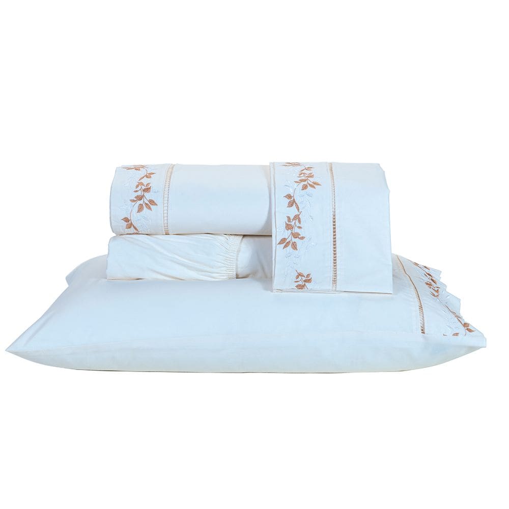 Jogo de Lençol Cama Queen 04 peças 100% Algodão Percal 200 Fios Londres