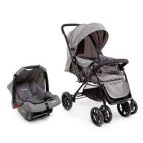 Carrinho com Bebê Conforto Travel System Choice Voyage Cinza Melange