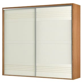 Guarda Roupa Casal 267Cm 2 Portas De Correr 100% Mdf Tw603 Freijó/Off White