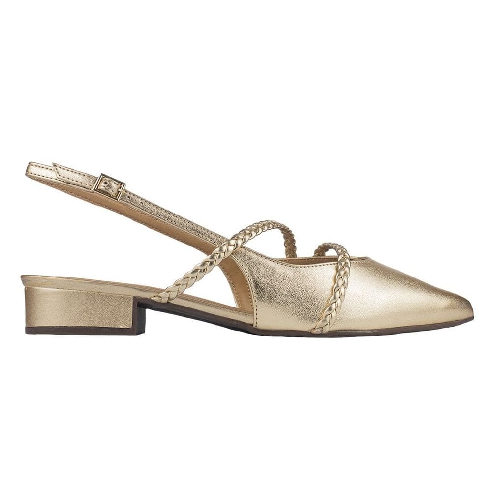 Sapatilha Salto Baixo Slingback Bico Fino