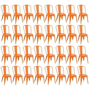 Kit 32 Cadeiras Iron Tolix Design Industrial Laranja