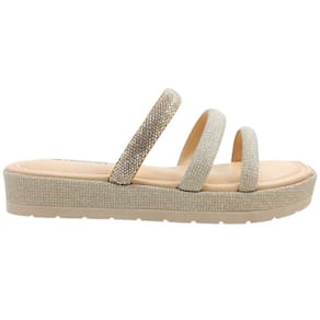 Tamanco Feminino Casual Dia a Dia FlatForm Conforto com Strass Mississipi Mb811