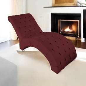 Espreguiçadeira Relaxante Para Descanso P02 Suede Bordô