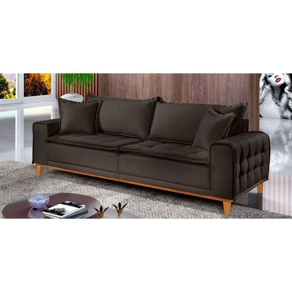 Sofá Fixo Orfeu Até 4 Lugares Luxo 220cm Castellar Móbile Chumbo