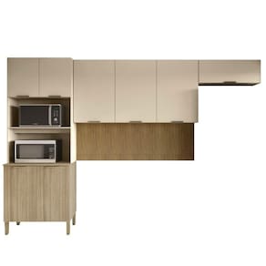 Armário De Cozinha Modulada 3 Peças Charm01 K02 Freijó/vanilla - Mpozenato