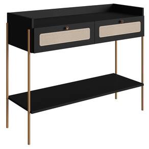 Aparador 2 Gavetas Palhinha 28936 Linha Oslo Nero Artesano Nero
