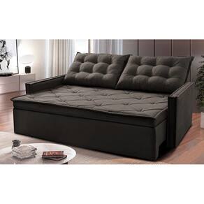 Sofá Sem Caixa Retrátil E Reclinável 1,85m Cama Inbox Studio Suede Velusoft Café