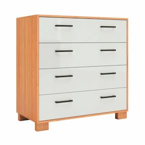 Gaveteiro Cômoda 4 Gavetas Em Mdf W344 Freijó Off White 90 Cm Dalla Costa
