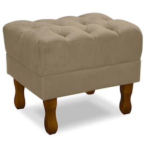 Puff Puf Retro Capitone 55X44Cm Suede Capuccino Mpassos Capuccino