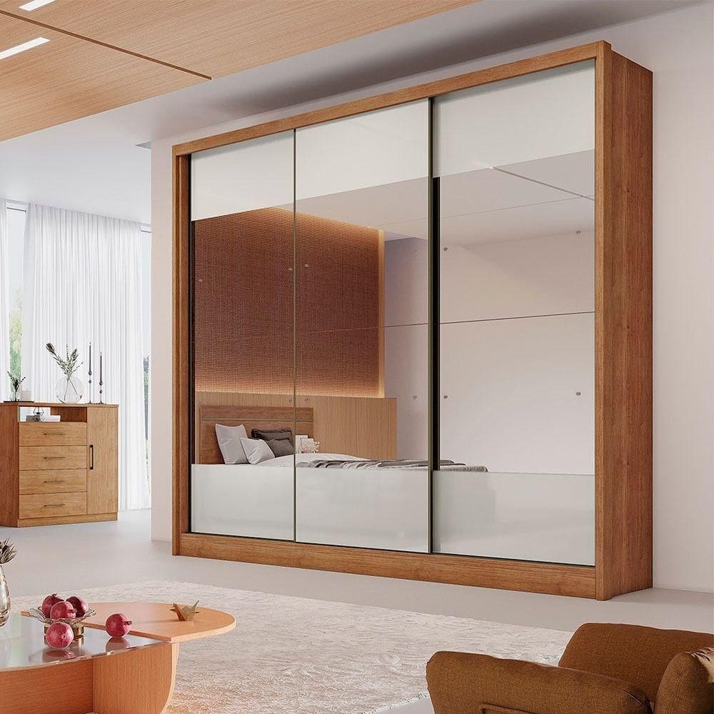 Guarda Roupa 3 Portas 6 Gavetas Clic Móveis Cumaru-fendi