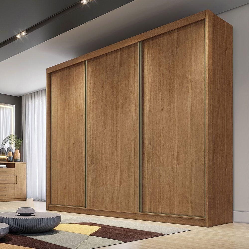 Guarda Roupa Budapest 3 Portas 6 Gavetas Clic Móveis Cumaru