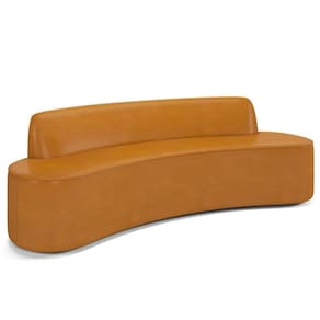Sofá 5 Lugares Para Sala De Estar Living 280cm Theo D06 Sintético Caramelo - Mpozenato