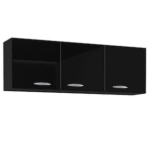 Armario Aereo 3 Portas 120 Cm 843 Preto Poqq Preto