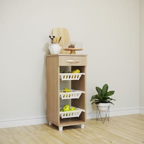Fruteira Cozinha 1 Gaveta+3 Bandejas 87cm X 40cm X 38 Cm Canela