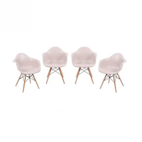 Conjunto 4 Cadeiras com Braço Eames Or Design Cinza