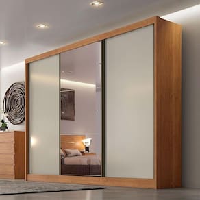 Guarda Roupa 3 Portas 6 Gavetas Clic Móveis Cumaru/fendi