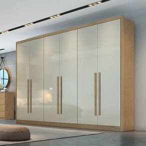 Guarda Roupa 6 Portas 6 Gavetas Clic Móveis Cumaru/fendi