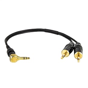 Cabo Adaptador P2 90° Graus Para 2 P2 Mono - 20 Cm