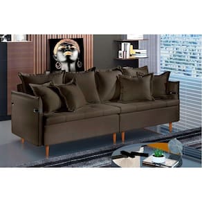 Sofá Fixo Atlas 3 Lugares Luxo 200cm Castellar Móbile Chumbo