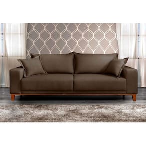 Sofá Fixo Argos 3 Lugares Luxo 200cm Castellar Móbile Chumbo