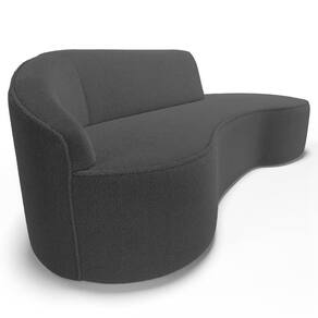 Sofá Living 3 Lugares 210Cm Braço Esquerdo Mozart D06 Bouclê Chumbo - Mpozenato