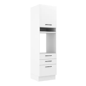 Torre Quente 60 Cm 1 Porta 3 Gavetas Branco Rustic/branco