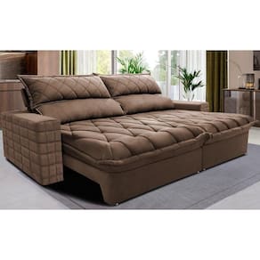 Sofá Retrátil E Reclinável 3,15m Molas Ensacadas Cama Inbox Elegance Com Thermogel Velusoft Castor