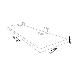 Prateleira Simples Madeirado 80X15 Cm Com Suporte Em Mdf