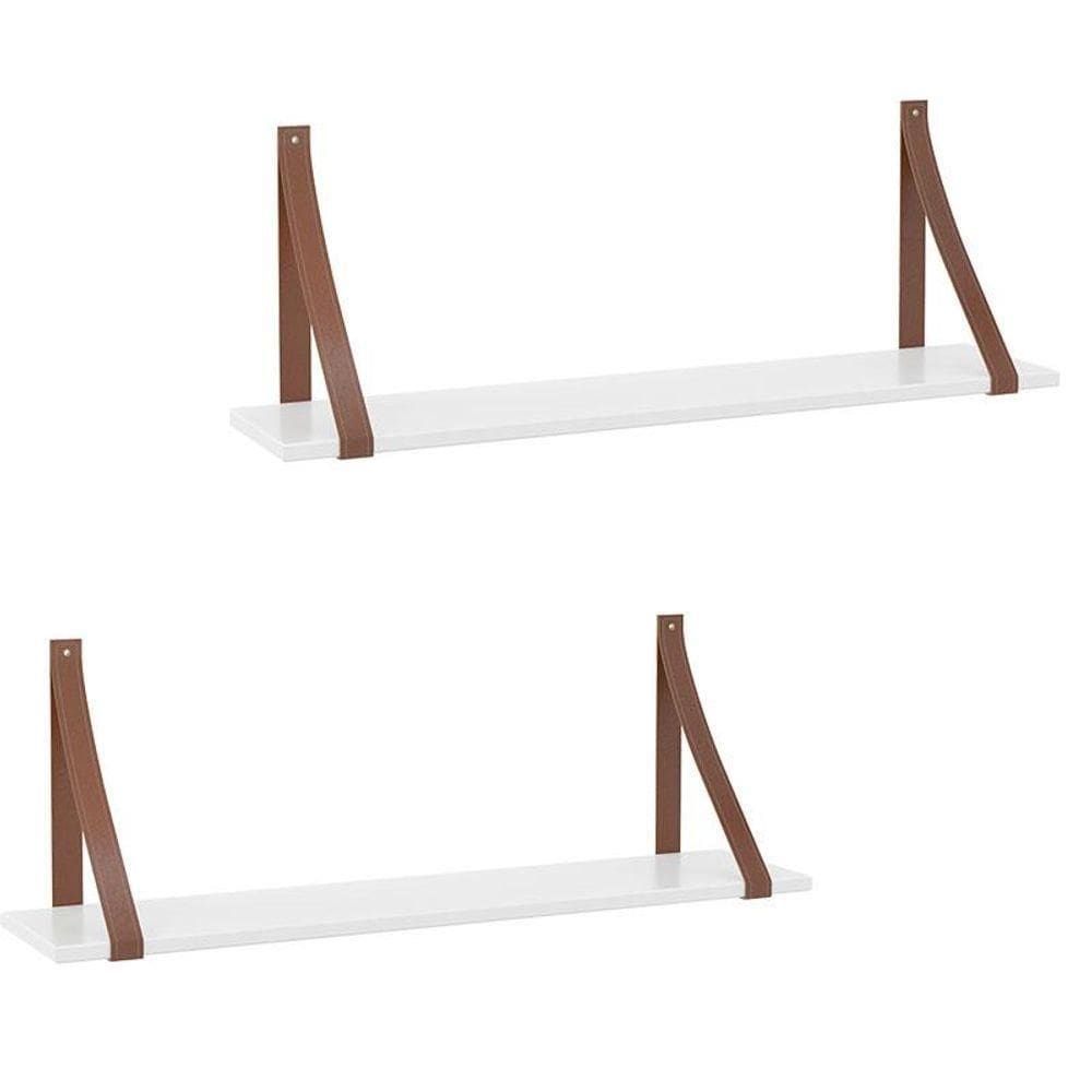 Kit 2 Prateleiras Gold Branco Soft - Matic