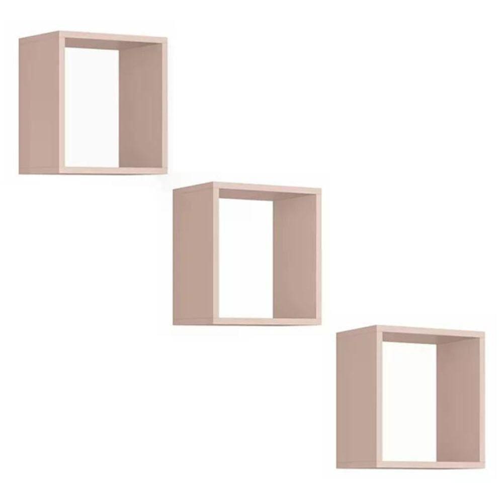 Kit 3 Nichos Juju Rosa - Reller Móveis Rosa
