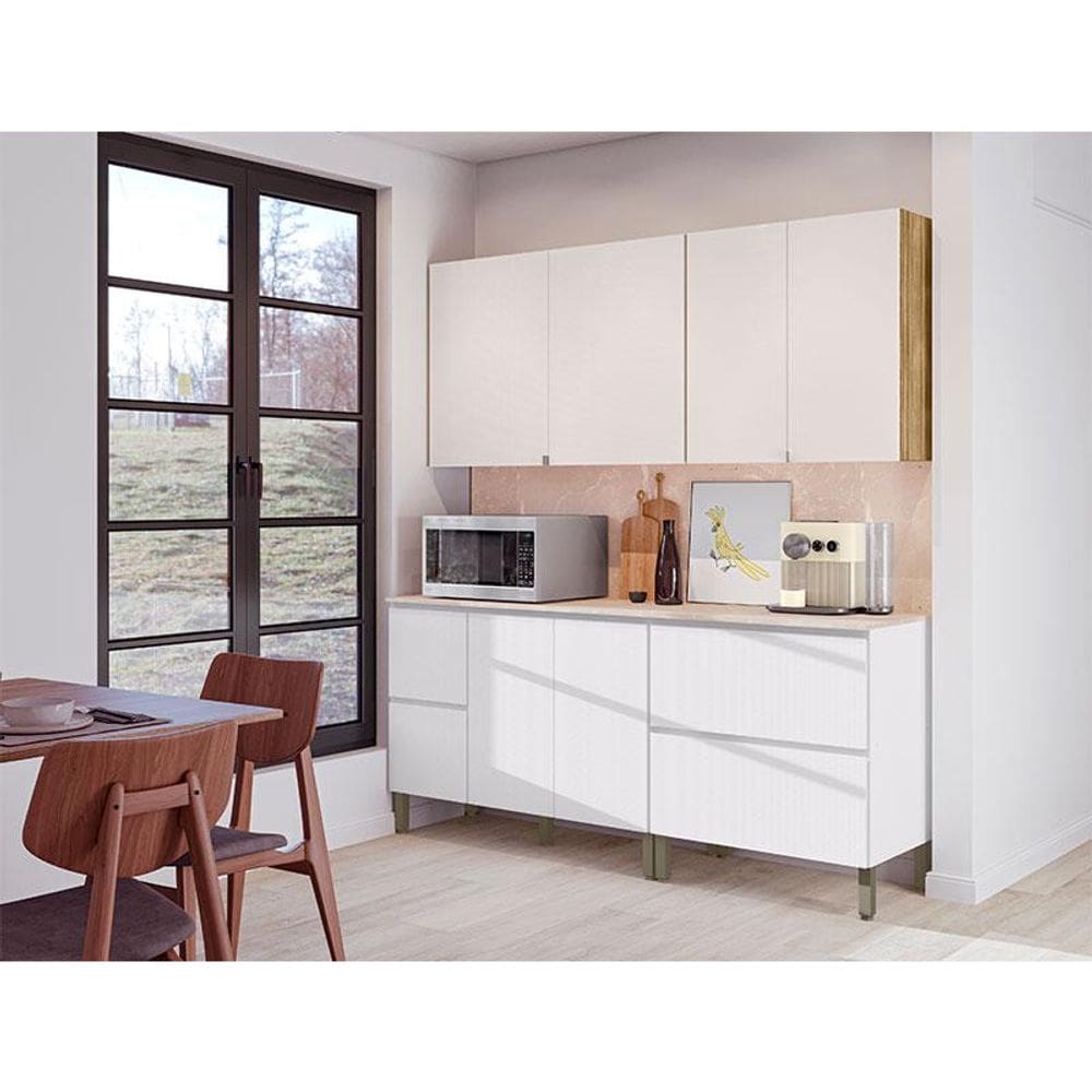 Cozinha Modulada Ambiente Art 6 Peças Freijó Ártico Soft - Kits Paraná