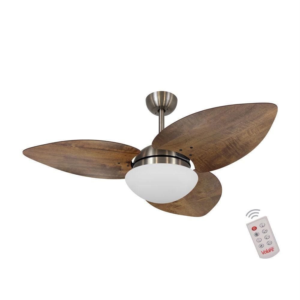 Ventilador De Teto Bronze 3 Pás Rádica 220v C/ Controle
