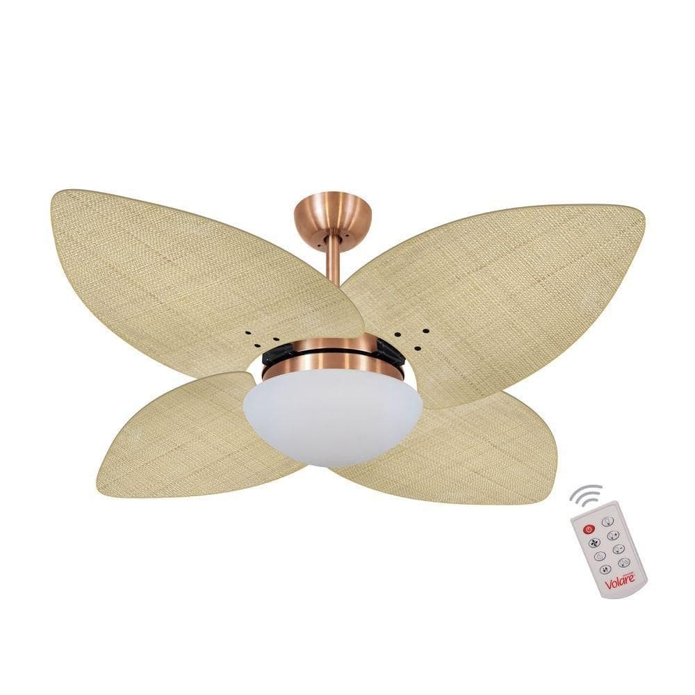 Ventilador De Teto Cobre 4 Pés Palmae Natural 127V