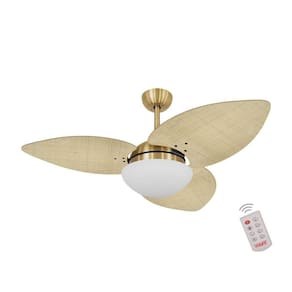 Ventilador De Teto Dourado 3 Pás 220v C/ Controle