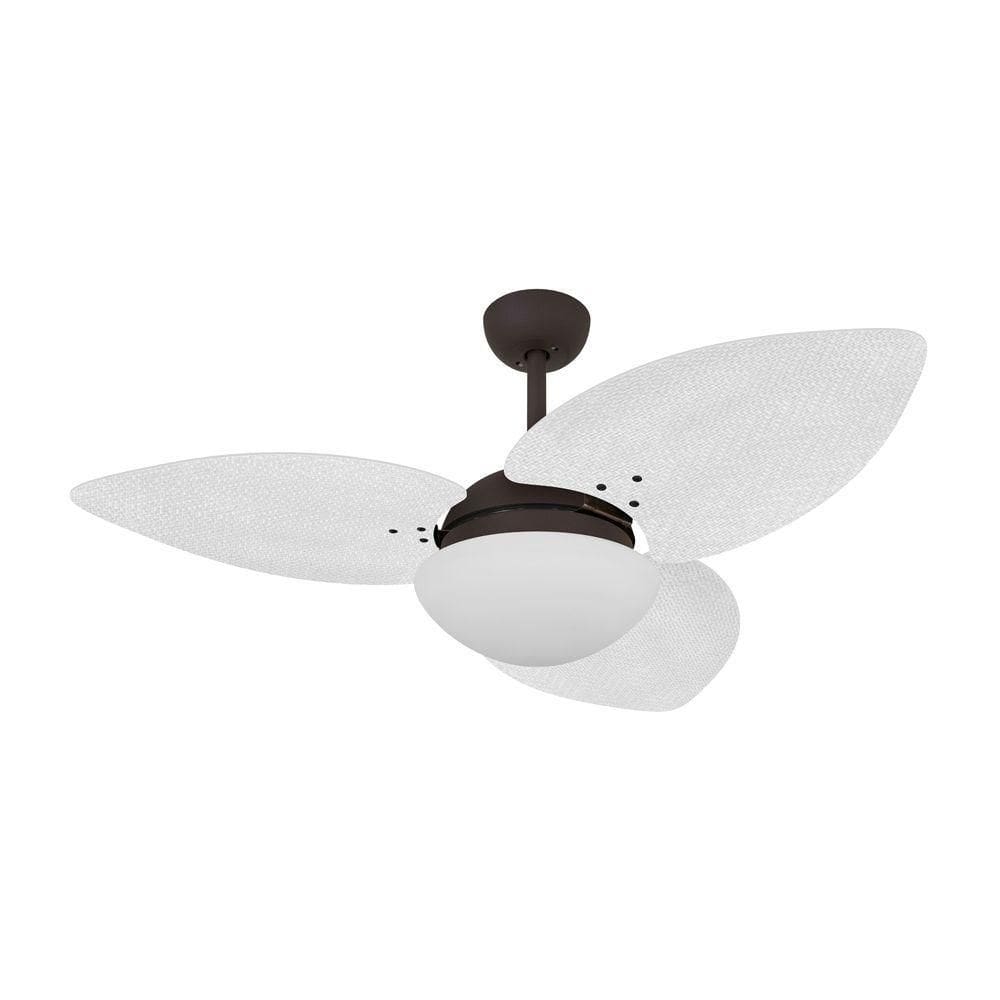 Ventilador De Teto Marrom 3 Pás Palmae Branco 127V