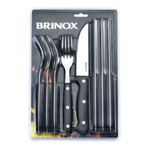 Faqueiro Jogo De Talheres Para Churrasco Jumbo Inox 8 Peças
