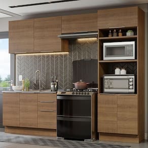 Armário De Cozinha Completa 270cm Rustic Stella Madesa 05 Rustic