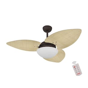 Ventilador De Teto Marrom Texturizado 3 Pás 127v C/ Controle