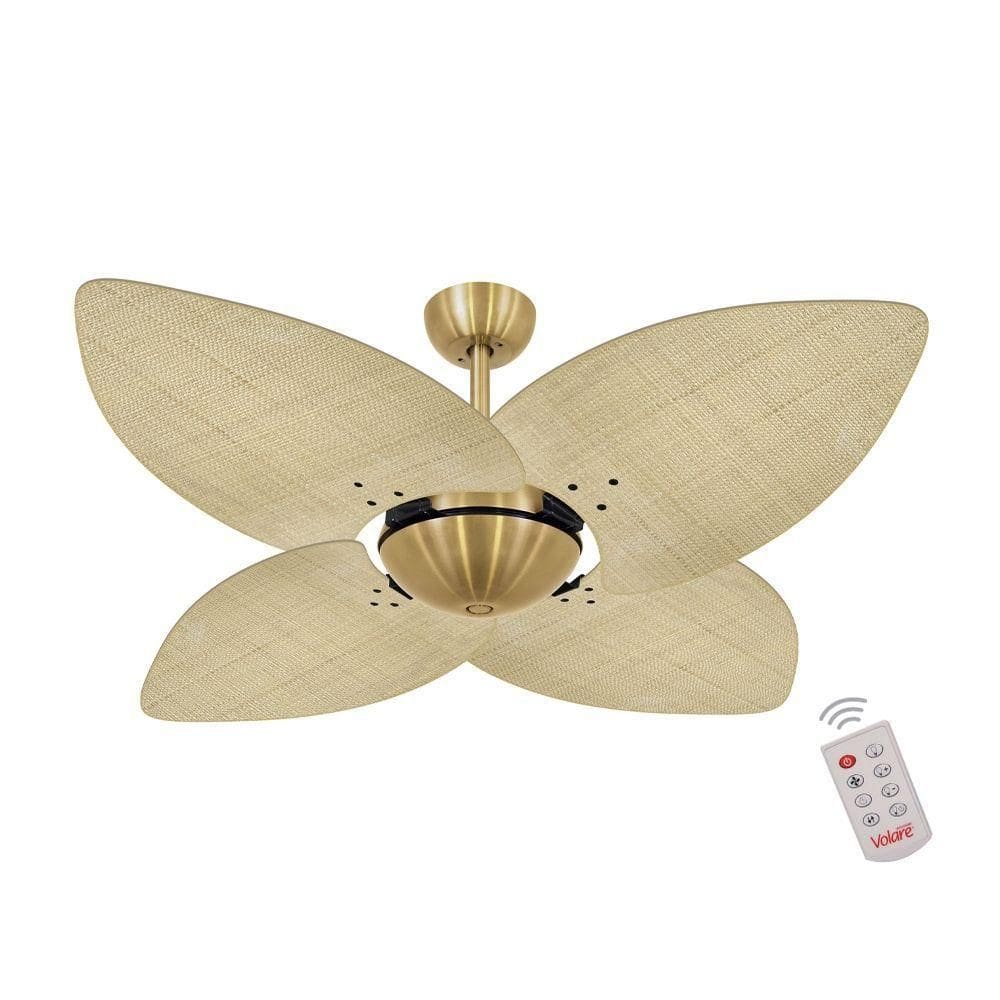 Ventilador De Teto Dourado Office 4 Pás 127v C/ Controle