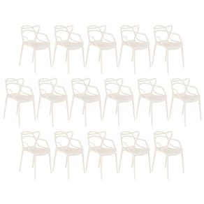 Kit 16 Cadeiras Design Jantar Cozinha Masters Allegra Creme
