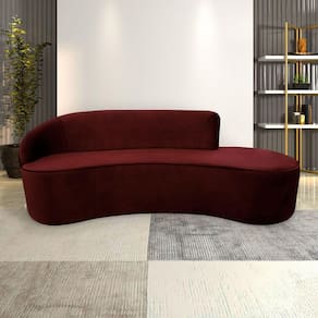 Sofá Decorativo 3 Lugares 210Cm Abby Encosto Esquerdo Curvo Veludo Vinho G15 - Gran Belo