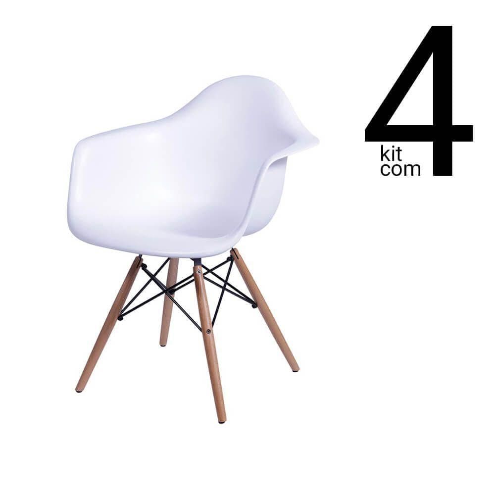 Conjunto 4 Cadeiras Eames Daw - Branca