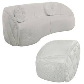 Sofá Decorativo 4 Lugares 318cm Com Almofadas E Poltrona Zion M22 Linho Cru - Mpozenato