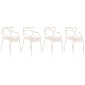 Kit 4 Cadeiras Design Jantar Cozinha Masters Allegra Creme
