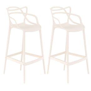 Kit 2 Banquetas Altas Bancada Cozinha Masters Allegra Creme