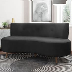 Sofá Living 2 Lugares 135cm Aang Pés Palito Veludo Grafite G33 - Gran Belo
