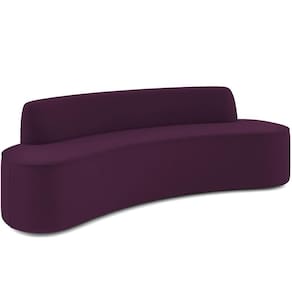 Sofá 4 Lugares Curvo Sala De Estar Living Cancún D02 Veludo Roxo 260 Cm C-292