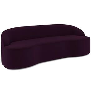Sofá 4 Lugares Curvo Sala De Estar Living Lótus D02 Veludo Roxo 260 Cm C-292