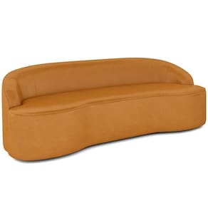 Sofá 3 Lugares Curvo Sala De Estar Living Lótus D02 Couríssimo Whisky 210 Cm B-90