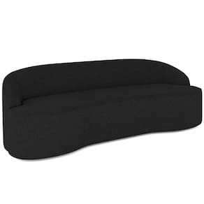 Sofá 3 Lugares Curvo Sala De Estar Living Lótus D02 Linho Chumbo 210 Cm D-465